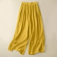 thumbnail image 2 of Lmnyox Women's Wide Leg Cotton Linen Pants Casual Elastic Waist Trousers Summer Lightweight Palazzo Pants, 2 of 5