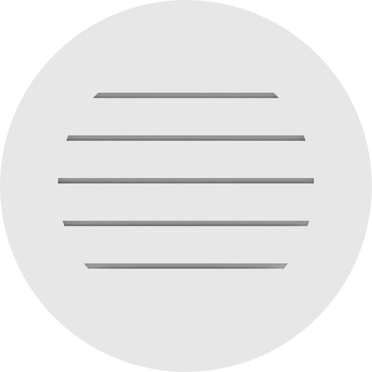 22"W x 22"H Round Surface Mount PVC Gable Vent: Functional, w/ 3-1/2"W x 1"P Standard Frame