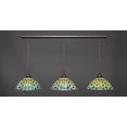 thumbnail image 1 of 3 Light Linear Pendalier With Hang Straight Swivels Shown In Bronze Finish With 16 Crescent Art Glass, 1 of 1