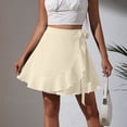 thumbnail image 2 of BUIGTTKLOP Mini Skirts for Women Wrap Short Skirt High Waisted Beach A Line Skirt Soft Casual Ruffle Cute Skirts, 2 of 6