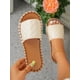 thumbnail image 1 of Vacation Outdoors Flat Slippers for Women, Quilted Single Band Artificial Leather Open Toe Slide Sandals, 1 of 4