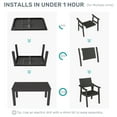 thumbnail image 5 of Wingyz 7-Piece Patio Dining Table Sets, Outdoor Dining Furniture Set with Umbrella Hole Cut-Out Table and 6 Chairs, Black, 5 of 8