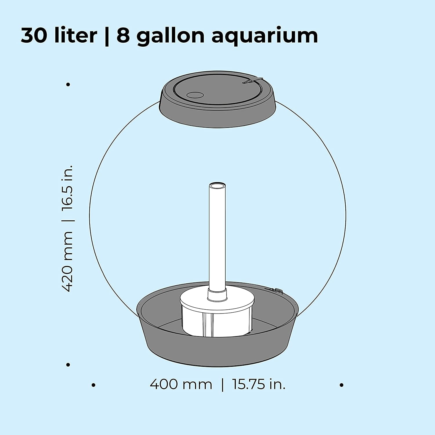 biOrb CLASSIC 30 Aquarium with Standard Light - 8 Gallon, Silver