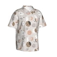 thumbnail image 3 of Xecao Rabbit In Space print Hawaiian shirt - a stylish short-sleeve button-down for men, perfect for casual beach and tropical outings., 3 of 9