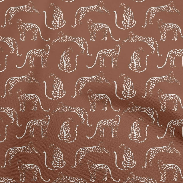 oneOone Cotton Poplin Brown Fabric Animal Craft Projects Decor Fabric Printed by The Yard 56 Inch Wide