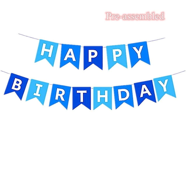 Pancarta De Feliz Cumpleaños Azul, Guirnalda Colgante Grande, Banderines De Feliz Cumpleaños Decoración De Fiesta para Niños Hombres Baby Shower Foto Telón De Fondo Suministros para Fiestas