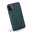 thumbnail image 3 of iPhone 13 6.1-inch Case,Dteck Shockproof Rubber Retro Leather Slim Card Holder Wallet Hybrid Back Phone Case Cover For Apple iPhone 13,Blue, 3 of 6