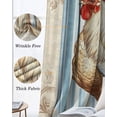 thumbnail image 3 of Retro Rooster Blackout Curtains for Bedroom Living Room Darkening Curtains 96 Inches Long Blue White Striped Farmhouse Window Curtain 2 Panels Set Insulated Window Treatment Grommet Drapes 52"x96", 3 of 9