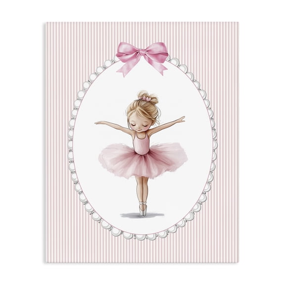 Stupell Industries Cottage Dancing Pink Ballerina Canvas Art, 16 x 20, by Christine Simpson Art