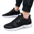thumbnail image 4 of Men's Running Sneakers Wide Width Knit Sneakers Comfortable 𝖫a𝖼e Up Tennis Shoes Res𝗂st𝖺𝗇𝗍 Non-S𝗅ip Sport Shoes Mesh Breathable Running Shoes So𝗅id Color Outdoor Athlet𝗂c Shoes, 4 of 9