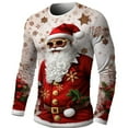 thumbnail image 4 of COSFO Tee Shirts Mens Funny Christmas Casual Long Sleeve Shirts Collared Pullover Loose Fit Party Graphic Tees, 4 of 5