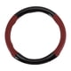 thumbnail image 1 of Funda para volante de cuero artificial PU Unique Bargains ABS Protector de volante de automóvil 14.96" Negro Rojo Vino patrón de fibra de carbono, 1 of 6