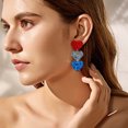 thumbnail image 2 of American Patriotic Earrings American Flag Red White And Blue Earrings For Women 4th Of July Dangle Earrings For Women Heart Shape, 2 of 9