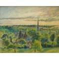 thumbnail image 2 of Pissarro, Camille 32x26 Gold Ornate Wood Framed with Double Matting Museum Art Print Titled - Landscape at Eragny, 2 of 4