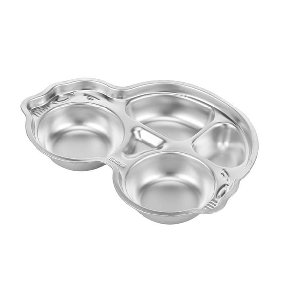Bwiyojiz Home, Garden & Tools Gadgets Kitchen Dining Stainless Steel Divided Plates Meal Tray Sections Dinner Dishs for Babies Toddlers and Eating Food Car Shape Safe Funs Nons-Toxics Cute Diet