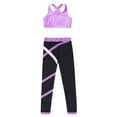 thumbnail image 4 of Manyakai Kids Girls Sport Bras Dance Gymnastics Crop Top with Athletic Leggings Set 2 Piece Gym Yoga Lavender 10, 4 of 5