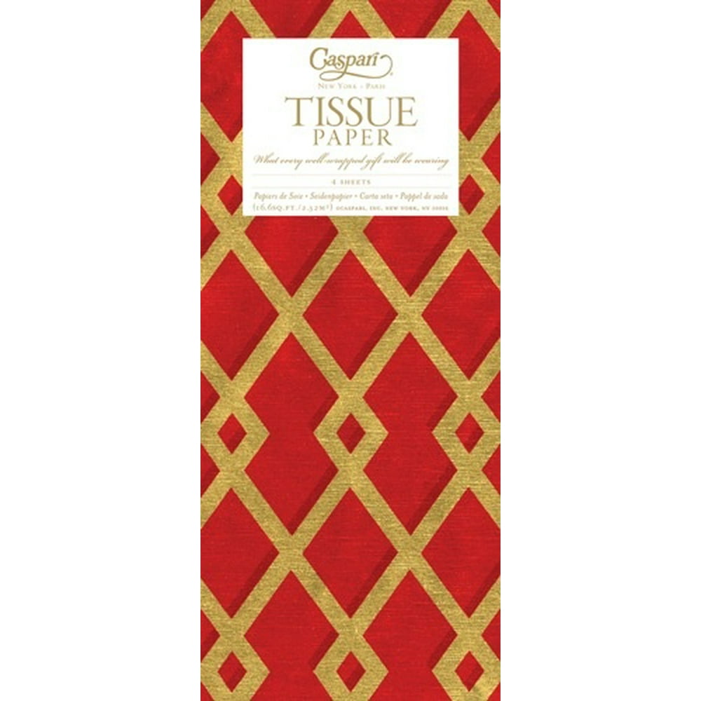 Gift Tissue Paper 88853TIS Trellis Red Gold Tissue Paper