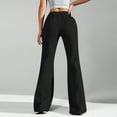 thumbnail image 5 of Tianiyouqing Flare Womens Womens Low Waist Trendy Sweatpants Bell Bottom Drawstring Low Rise Casual Track Pants Fleece Lined Wide Leg Elastic Waist Plus Size Y2k Pants with Pockets Black XL, 5 of 9