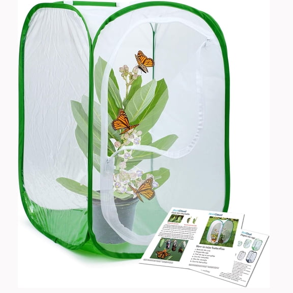 ACDANC Professional Butterfly Habitat Insect Cage Caterpillar Enclosure Pop-Up Polyester Bottom for Easier Clean Easier Clean Butterfly Habitat