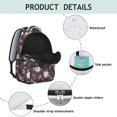 thumbnail image 4 of Pioneer Flower Floral Print Pattern Backpack for School, Cute School Bag with Adjustable Shoulder Straps and Padded Back, 15.3"x11"x7.1", 4 of 5