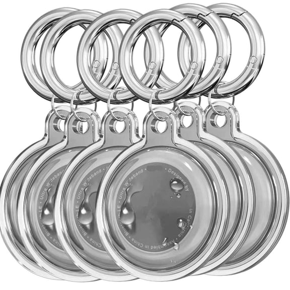 6 Pack Silicone Tracker Holder with Keychain, Protective Case for Pets Collar, Keys, Bags