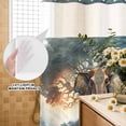 thumbnail image 2 of No Hook Shower Curtain with Built-in Rings - Vintage Boho Elephants Trees Washable Waterproof Fabric Bathroom Curtains for Hotel,Rentals, 60 X 72 Inch Long , Chocolate Brown Blue, 2 of 9