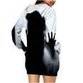 thumbnail image 6 of Taqqpue Halloween Print Hoodie Dress for Women Ghost Pumpkin Witch Mini Dresses Halloween Costumes Long Sleeve Cosplay Halloween Party Dress with Pockets, 6 of 6