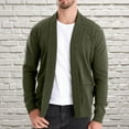 thumbnail image 2 of safuny Men's Open Front Cardigans Fall Winter Sweatshirts Ribbed Big&Tall Fashion Clearance Solid Color Outwear Workout Casual Loose Knitted Sweaters Long Sleeve Tops Pockets Green L, 2 of 5