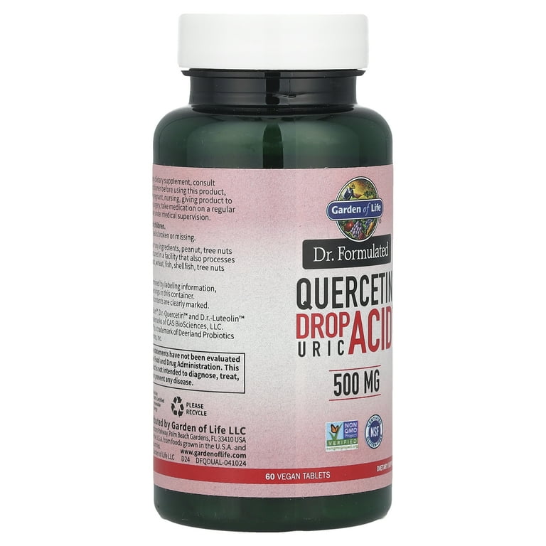 Garden of Life Dr. Formulated, Quercetin Drop Uric Acid, 500 mg