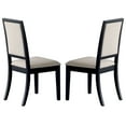 thumbnail image 3 of A Line Furniture Elegant Cream Upholstered Black Finish Wood Frame Dining Chairs (Set of 2), 3 of 3
