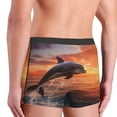 thumbnail image 6 of Salouo Sunset Dancing Dolphin B Print Men's Boxer Briefs,Breathable Underwear Elastic Waistband Briefs for Men -XX-Large, 6 of 8