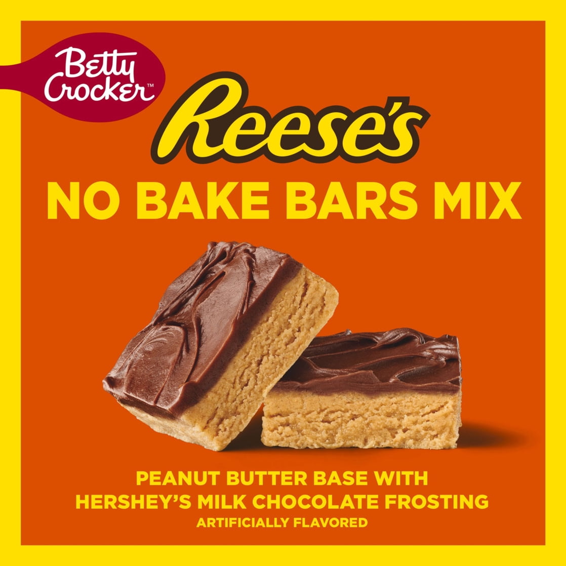 (8 pack) Betty Crocker REESE'S Peanut Butter No Bake Bars Mix With HERSHEY’S Frosting, 17.3 oz