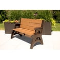 thumbnail image 3 of Convert a Bench 60" Outdoor / Vinyl Patio Bench Picnic Table, Espresso, Generation II, 3 of 5
