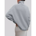 thumbnail image 3 of Women'S High Neck Sweaters Loose Fit Fall Winter Pullover Jumper Tops Silver Grey L, 3 of 7