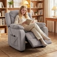 thumbnail image 2 of HOMCOM Massage Recliner Chair with Quiet Motor Pet-Friendly Fabric Brown, 2 of 10