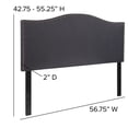 thumbnail image 4 of Flash Furniture Lexington Upholstered Full Size Headboard with Accent Nail Trim in Dark Gray Fabric, 4 of 6