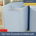 thumbnail image 2 of Bxaolu 100L Extra Large Blanket Storage Bags Breathable Clothes Storage Containers for Comforter Bedding Pillow Sheet Sweater, Reinforced Handles (Blue, 1PACK), 2 of 8