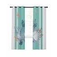thumbnail image 7 of Summer Coastal Blackout Curtains for Bedroom, Watercolor Shells Coral Starfish Ocean Blue Thermal Insulated Kitchen Drapes with Grommets, Light Blocking Window Treatment, 2 Panels 52" x 84", 7 of 7