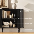 thumbnail image 3 of Sideboard Buffet Cabinet with Silding Doors, Accent 55" Storage Cabinet with Adjutable Shelf for Kitchen, Living Room, Black, 3 of 13