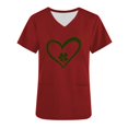 thumbnail image 5 of BiZtdJrK 2025 Happy St. Patrick's Day Scrub Tops for Women Fashion Shamrock Graphic Tees Shirts Short Sleeve Nurse Uniform Tshirts with Pocket Red L Today Prime Sales, 5 of 7