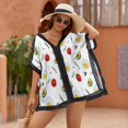 thumbnail image 2 of Egg,avocado And Tomato Pattern Women's Swimsuit Coverup Summer Beach Cover Up Bathing Suit Dress, 2 of 6