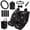 Black Spider Web, variant on Trippy Neon Frog Mushroom Car Seat Covers Full Set 14 Pcs Universal Vehicle Interior Accessories with Steering Wheel Cover Seat Belt Pads Rearview Mirror, Easy Install