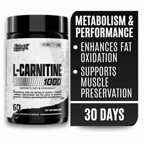 Nutrex Research L-Carnitine 1000 Fat Metabolism Energy Support 60 Capsules