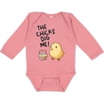 thumbnail image 3 of Inktastic The Chicks Dig Me Easter Baby Chick with Basket and Eggs Boys or Girls Long Sleeve Baby Bodysuit, 3 of 5
