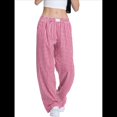 thumbnail image 3 of Pantalones Bóxer de Pijama A Rayas de Cuadros para Mujer, Cómodos y Bonitos con Bolsillos, Conjuntos de Otoño Y2K Rojo XL, 3 of 9