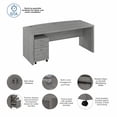 thumbnail image 6 of Echo 72W Bow Front Desk with Drawers in Modern Gray - Engineered Wood, 6 of 6