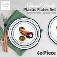 thumbnail image 2 of Crystal Ridge Tableware 60 Pieces White Plastic Disposable Plates - Premium Heavy-Duty 30 Dinner Plates & 30 Salad Plates with Navy Rim Ideal for Party, Birthday and Special Events, 2 of 7
