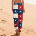 thumbnail image 4 of 4th of July Pajamas Pant for Women Vintage Stars Print Pjs 250 Years Anniversary Drawstring Wide Leg Pajama Pants, 4 of 4