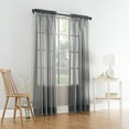 thumbnail image 7 of Mainstays Marjorie Sheer Voile Rod Pocket Single Curtain Panel, 1 Panel, Gray, 59"W x 84"L, 7 of 7