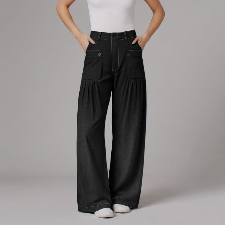 Mepaouo Women's Wide Leg Jeans High Waisted Plus Size Loose Fit